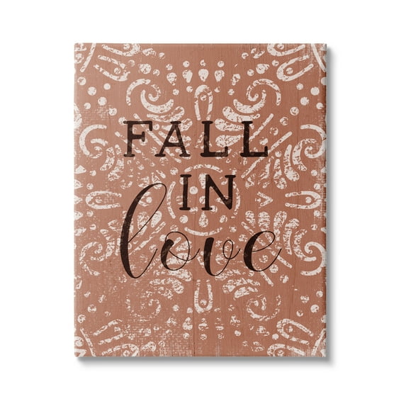 Stupell Industries Fall In Love Romantic Phrase Vintage Fractal Pattern, 30 x 40,Design by Daphne Polselli