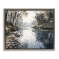 thumbnail image 1 of Stupell Industries Coastal Fall Lake Reflection Brown Floating Frame Canvas Art, 21 x 17, by Franklyn Gregory, 1 of 8
