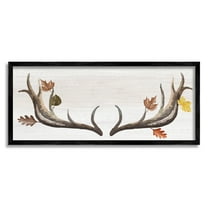 Stupell Industries Fall Leaves Woodland Antlers Graphic Art Black Framed Art Print Wall Art, Design by Lil' Rue