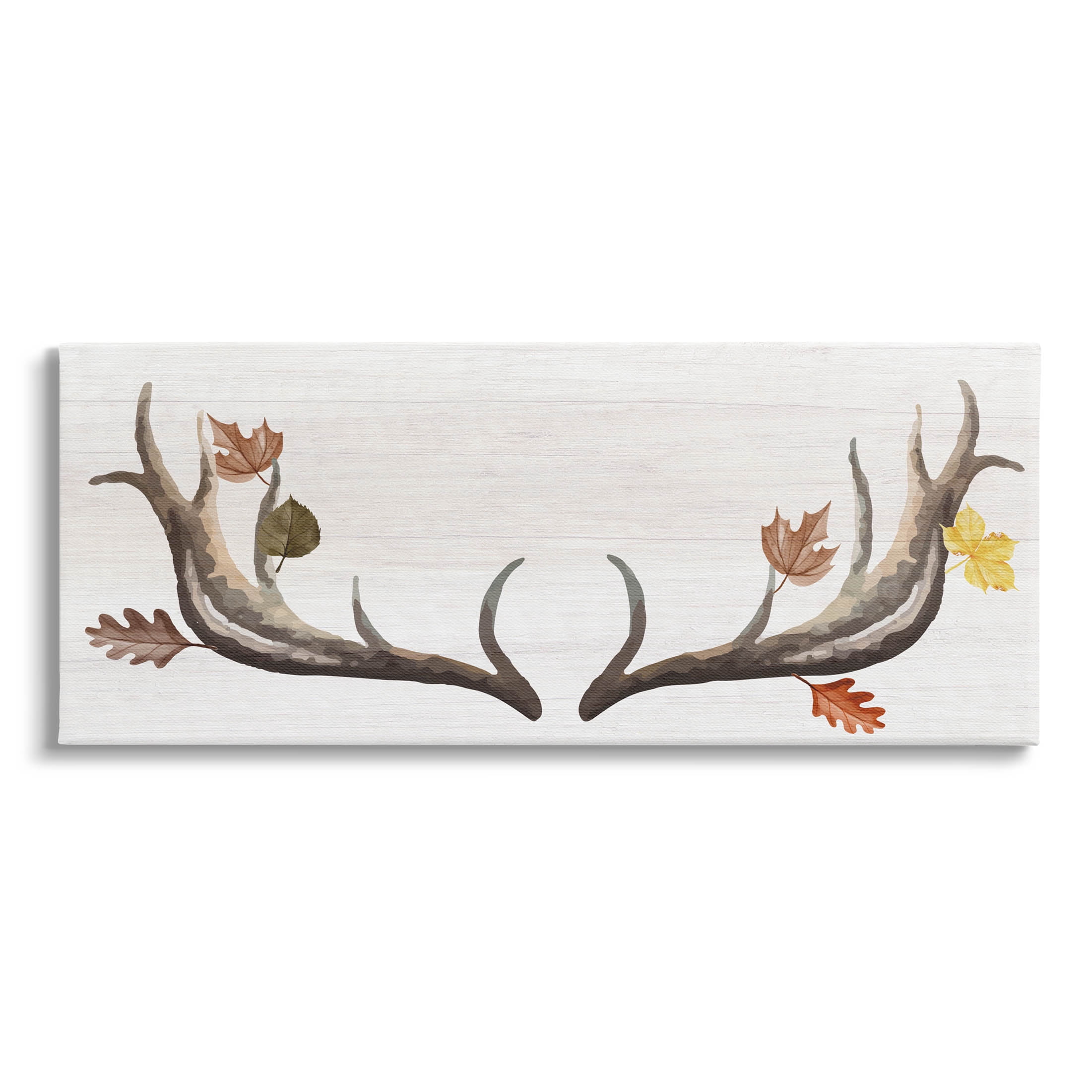 Stupell Industries Fall Leaves Woodland Antlers Graphic Art Gallery Wrapped Canvas Print Wall Art, Design by Lil' Rue