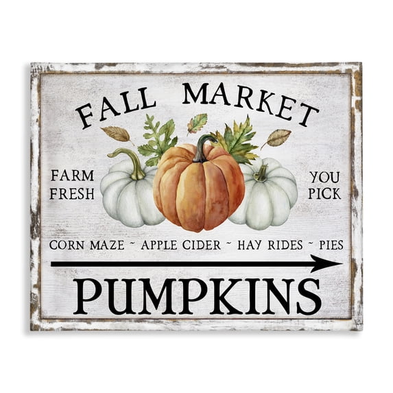 Stupell Industries Cottage Fall Market Pumpkins Canvas Art, 40 x 30, by Creatif Belle