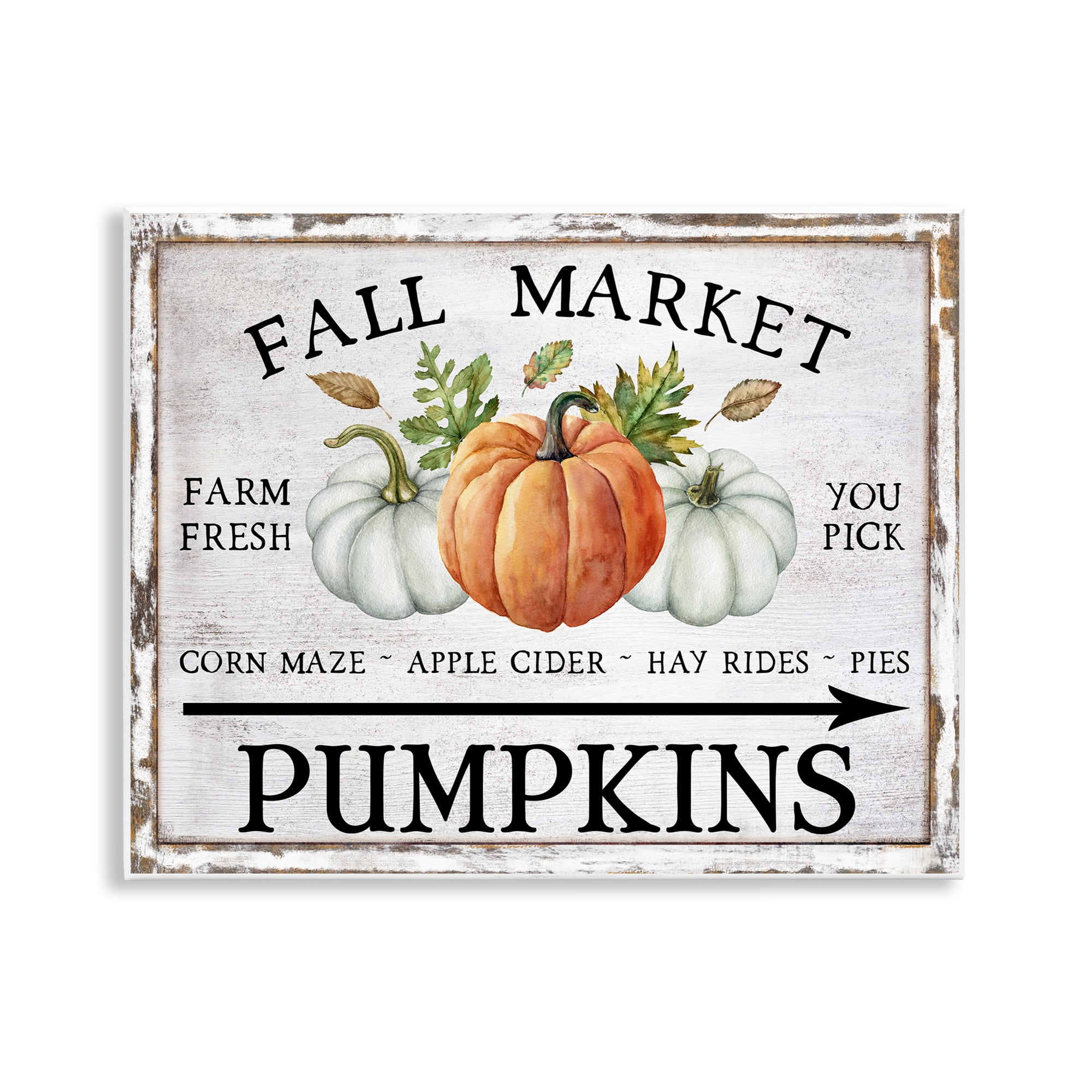 Stupell Industries Fall Market Pumpkins Holiday Painting Unframed Art Prints Wall Art, 14 x 11