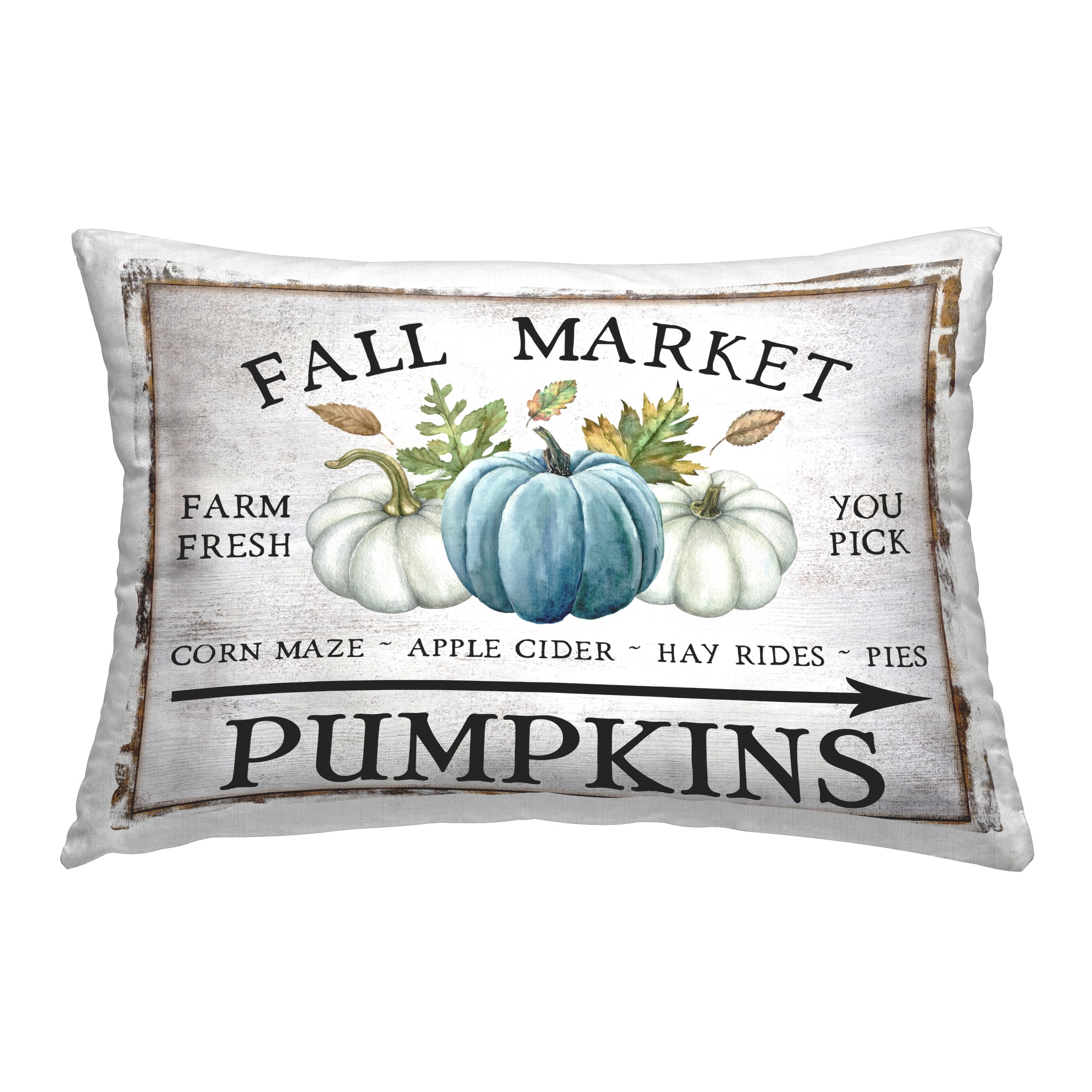 Stupell Industries Fall Market with Arrow Decorative Printed Throw Pillow, 14 x 20