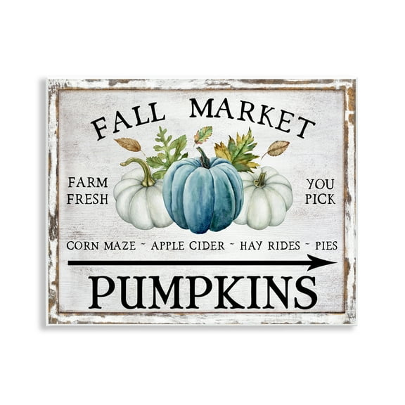 Stupell Industries Fall Market with Arrow Holiday Painting Unframed Art Prints Wall Art, 14 x 11