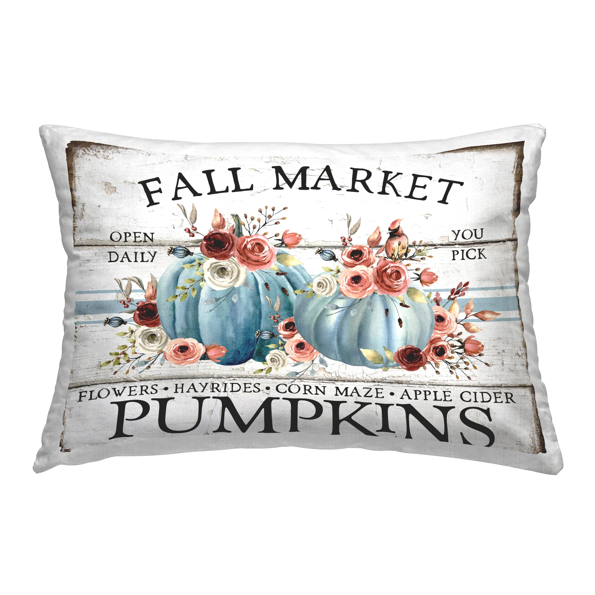 Stupell Industries Fall Market with Roses Decorative Printed Throw Pillow, 14 x 20