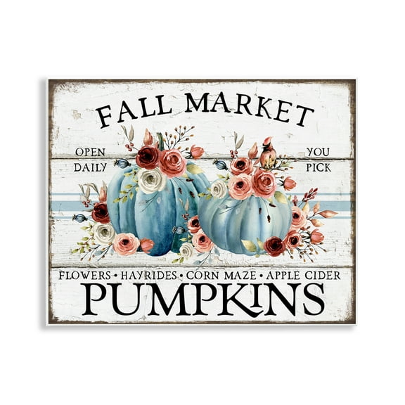 Stupell Industries Fall Market with Roses Holiday Painting Unframed Art Prints Wall Art, 14 x 11
