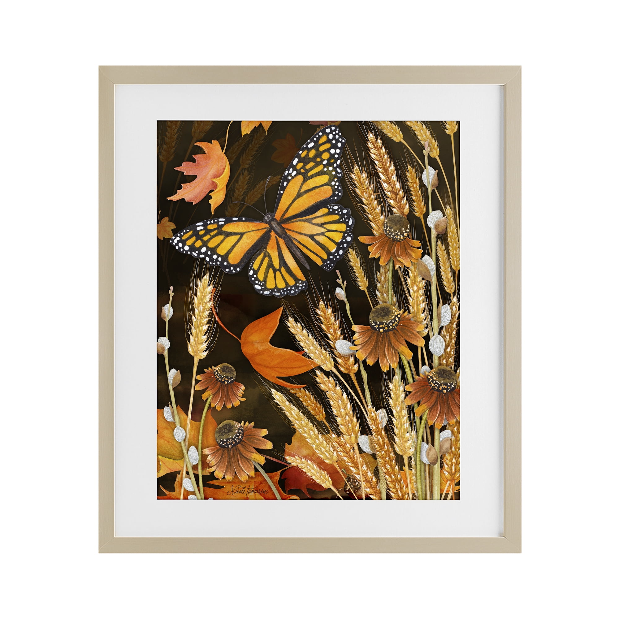 Stupell Industries Fall Motif Midnight Garden Birch Framed Print Under Glass, design by Nicole Tamarin