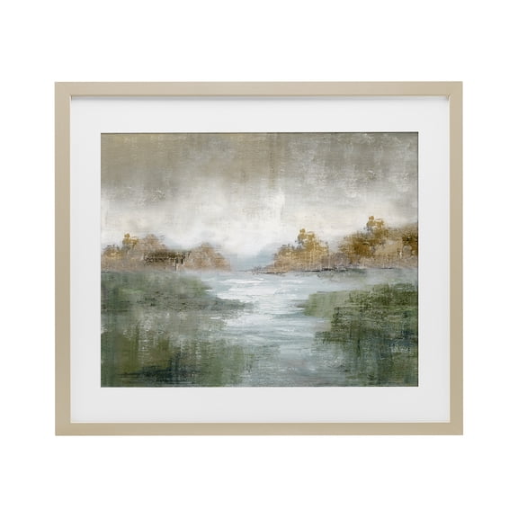 Stupell Industries Fall River Landscape Birch Framed Print Under Glass design by Nan, 13 x 16
