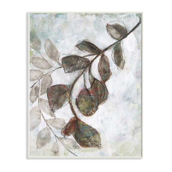 Stupell Industries Fall Season Tree Branches Soft Sketch Leaves Wall Plaque, 13 x 19, Design by Jennifer Goldberger