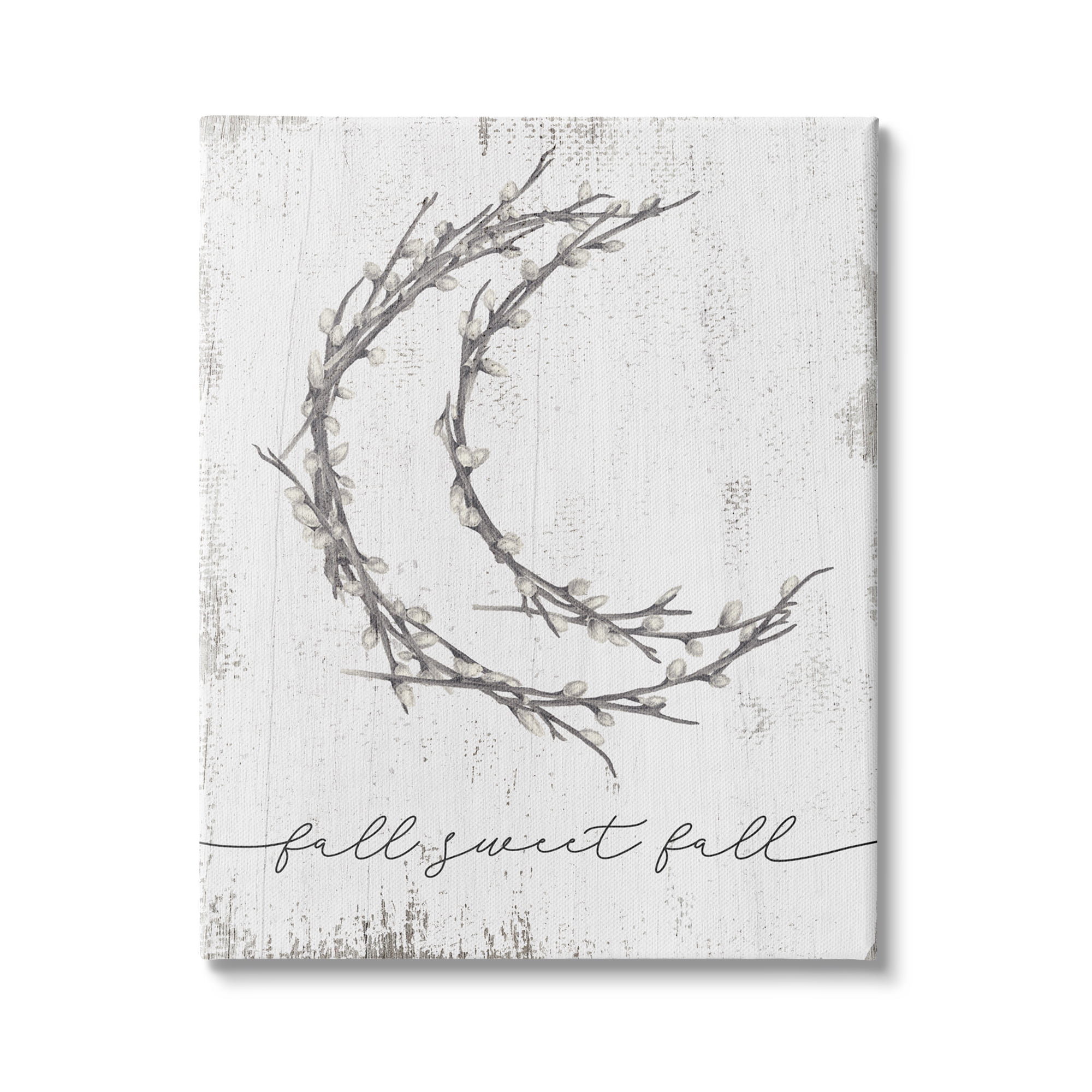 Stupell Industries Fall Sweet Fall Greeting Pussywillow Crescent Moon, 36 x 48,Design by Daphne Polselli