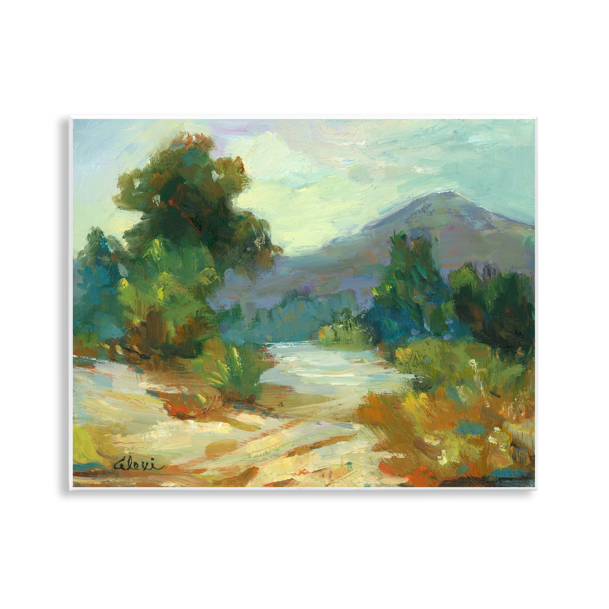 Stupell Industries Fall Time Mountain View Landscape & Nature Painting Unframed Art Print Wall Art, 14 x 11
