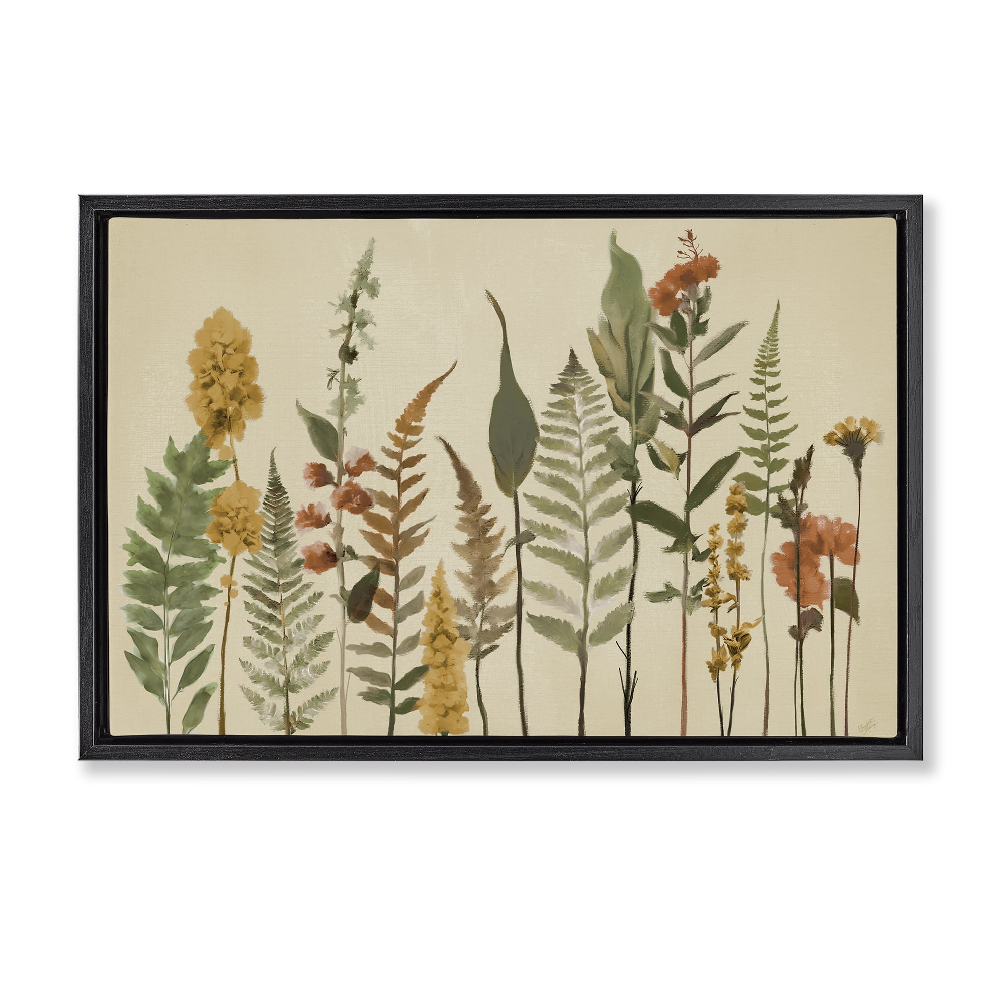Stupell Industries Fall Toned Botanics Black Framed Floater Canvas Wall Art, design by Elizabeth Medley