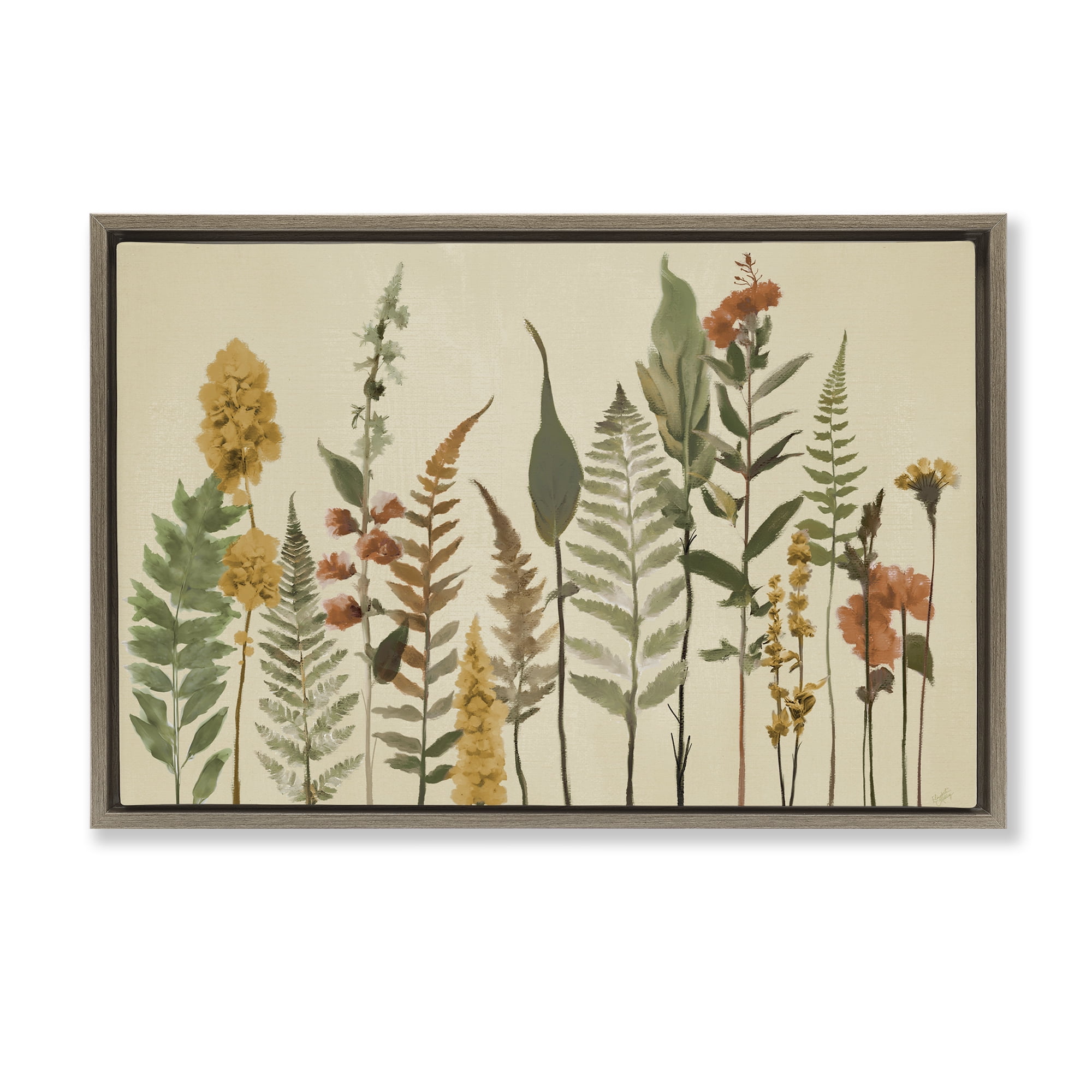 Stupell Industries Fall Toned Botanics Brown Framed Floater Canvas Wall Art, design by Elizabeth Medley