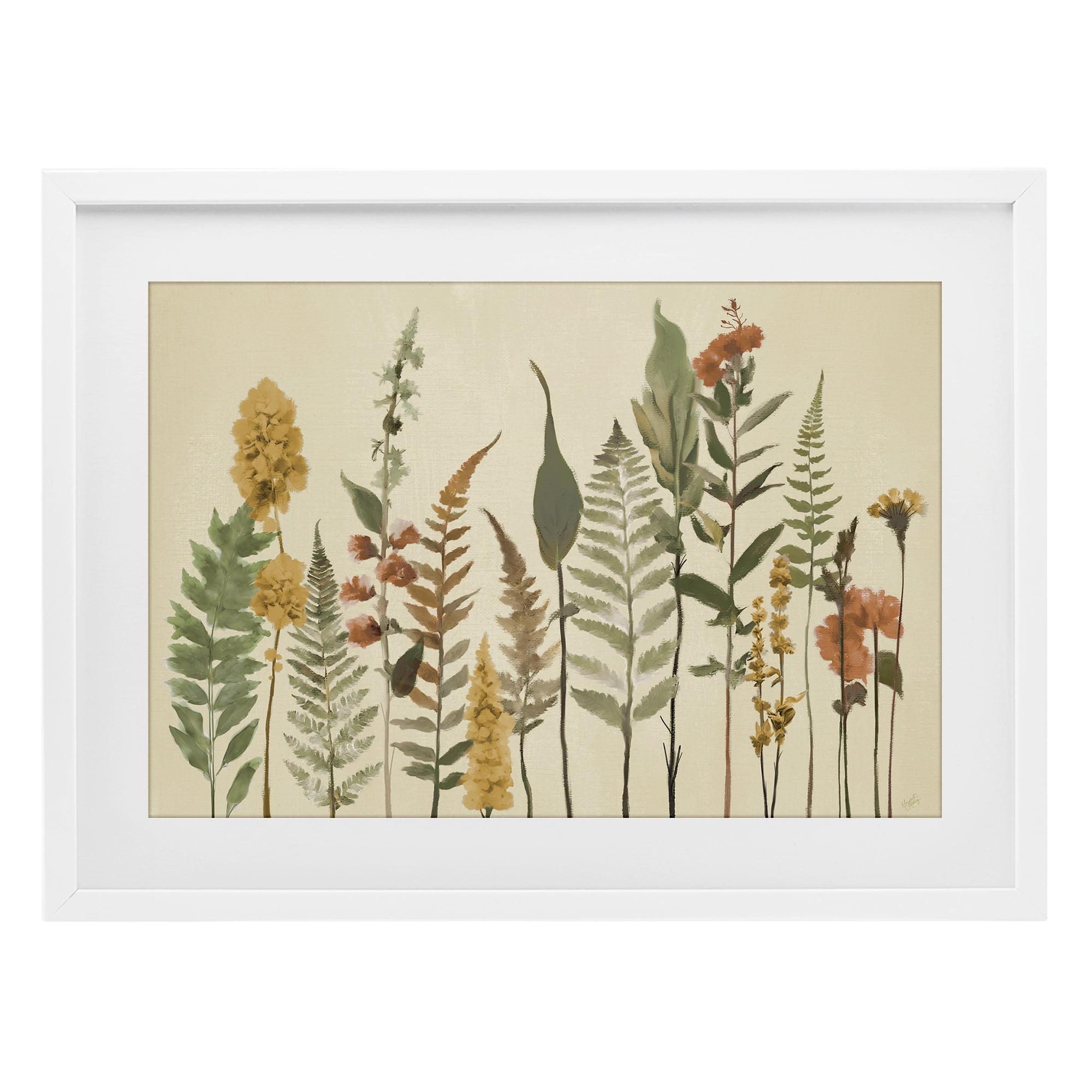 Stupell Industries Fall Toned Botanics White Framed Print Under Glass, design by Elizabeth Medley