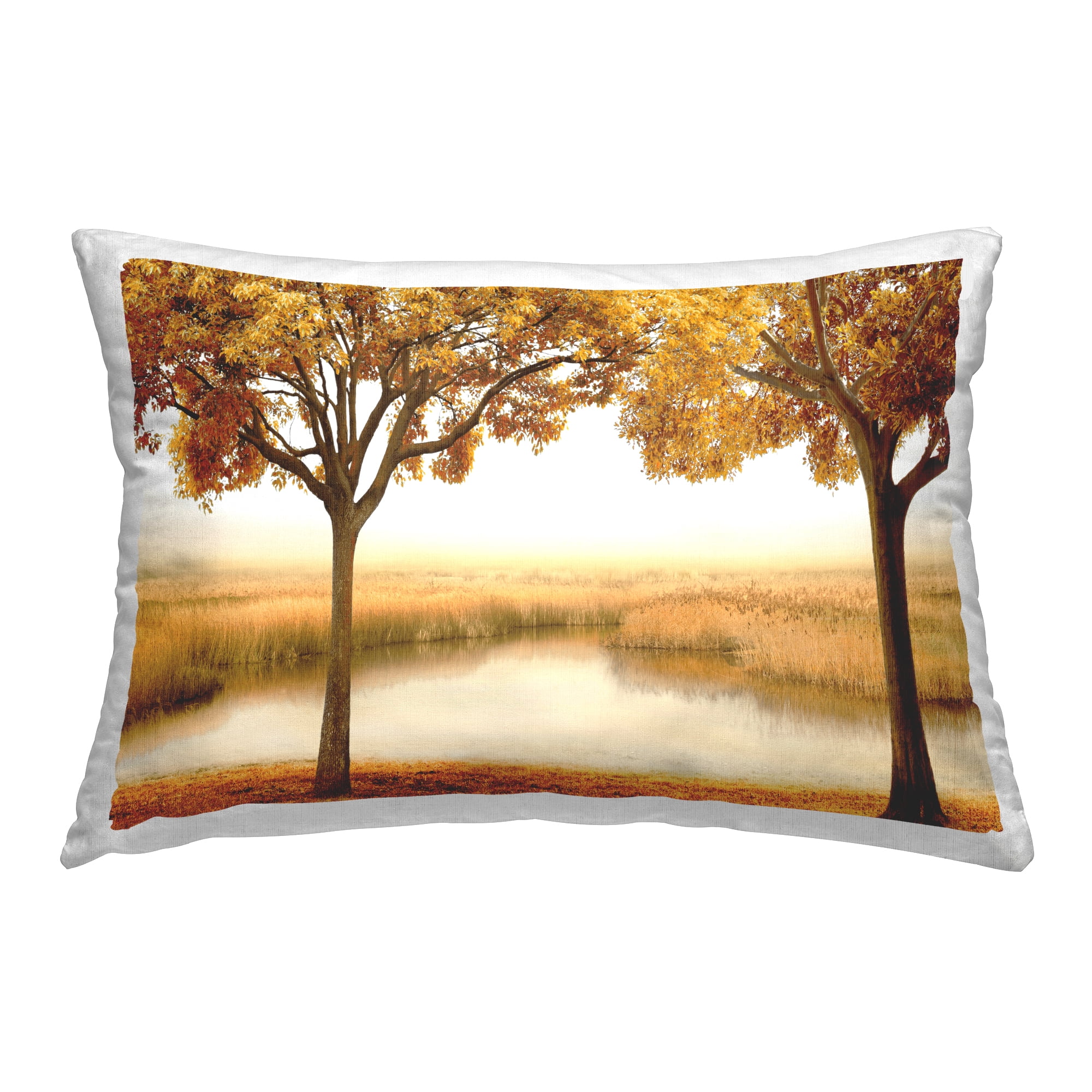 Stupell Industries Fall Trees & Pond Decorative Printed Throw Pillow, 14 x 20
