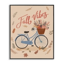 Stupell Industries Fall Vibes Bicycle Transportation Painting Black Framed Art Print Wall Art, 11 x 14