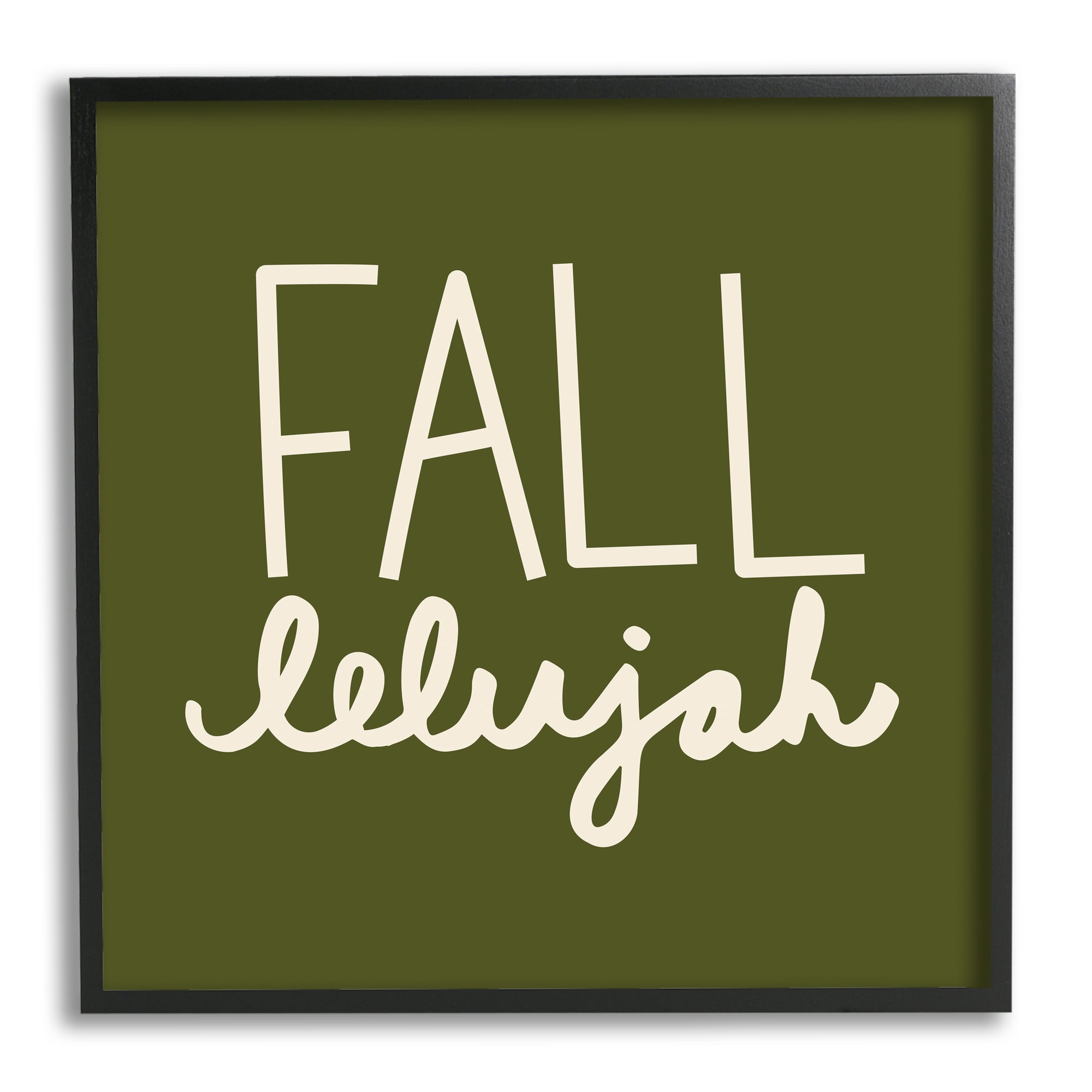 Stupell Industries Fall-lelujah Autumn Phrase Holiday Painting Black Framed Art Print Wall Art, 24 x 24