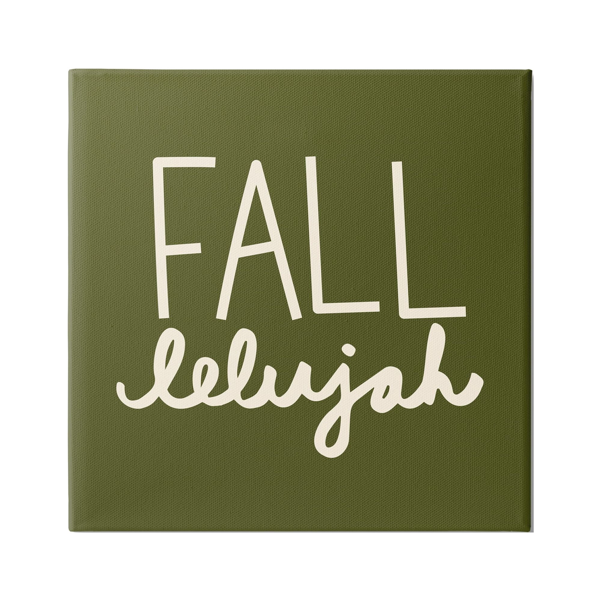 Stupell Industries Fall-lelujah Autumn Phrase Holiday Painting Gallery Wrapped Canvas Print Wall Art, 17 x 17