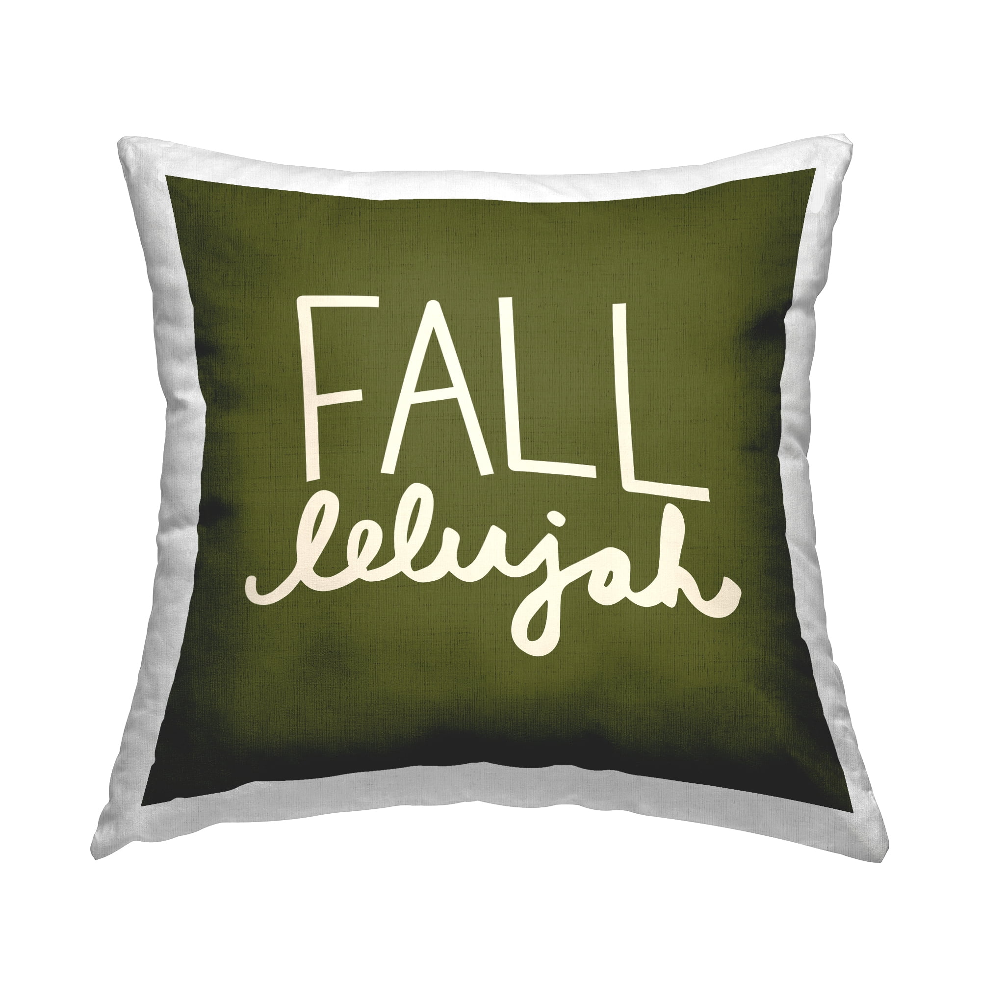 Stupell Industries Fall-lelujah Green Phrase Square Decorative Printed Throw Pillow, 18 x 18