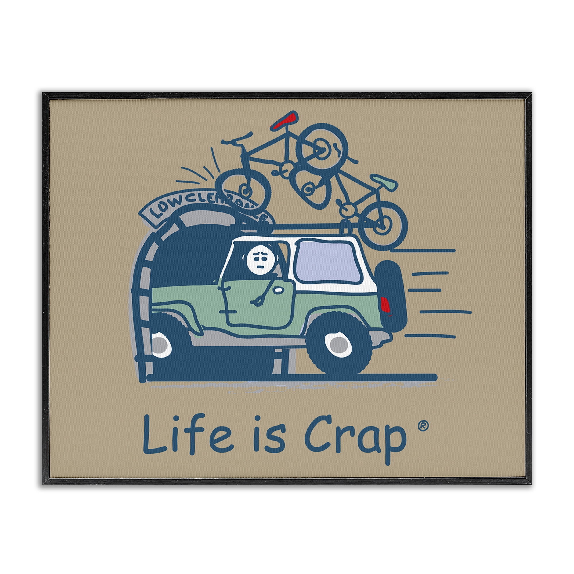 Stupell Industries Falling Bikes Overpass Novelty & Humor Painting Black Framed Art Print Wall Art, 30 x 24