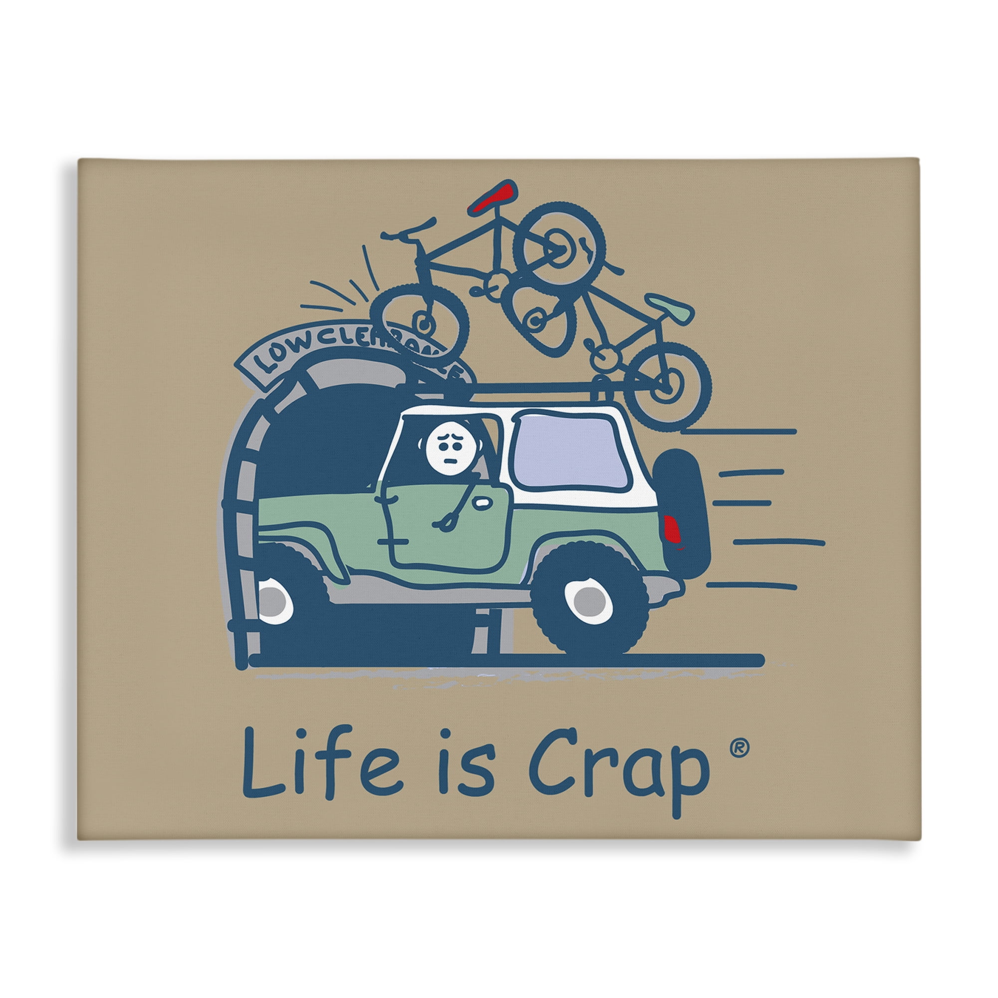 Stupell Industries Falling Bikes Overpass Novelty & Humor Painting Wrapped Canvas Art Print Wall Art, 48 x 36