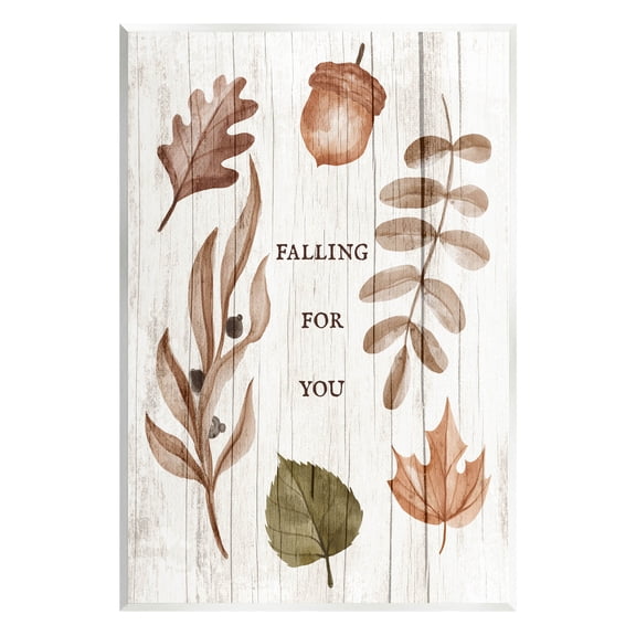 Stupell Industries Falling For You Fall Botanicals Graphic Art Unframed Art Print Wall Art, Design by Lil' Rue