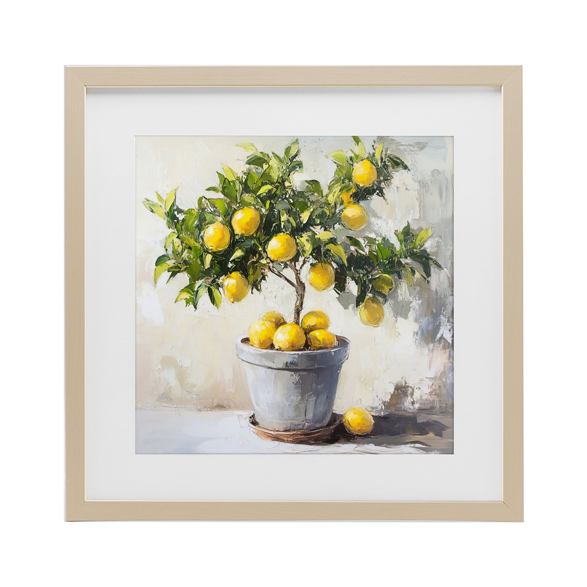 Stupell Industries Falling Lemon Tree Birch Framed Print Under Glass, design by Tina LeCour