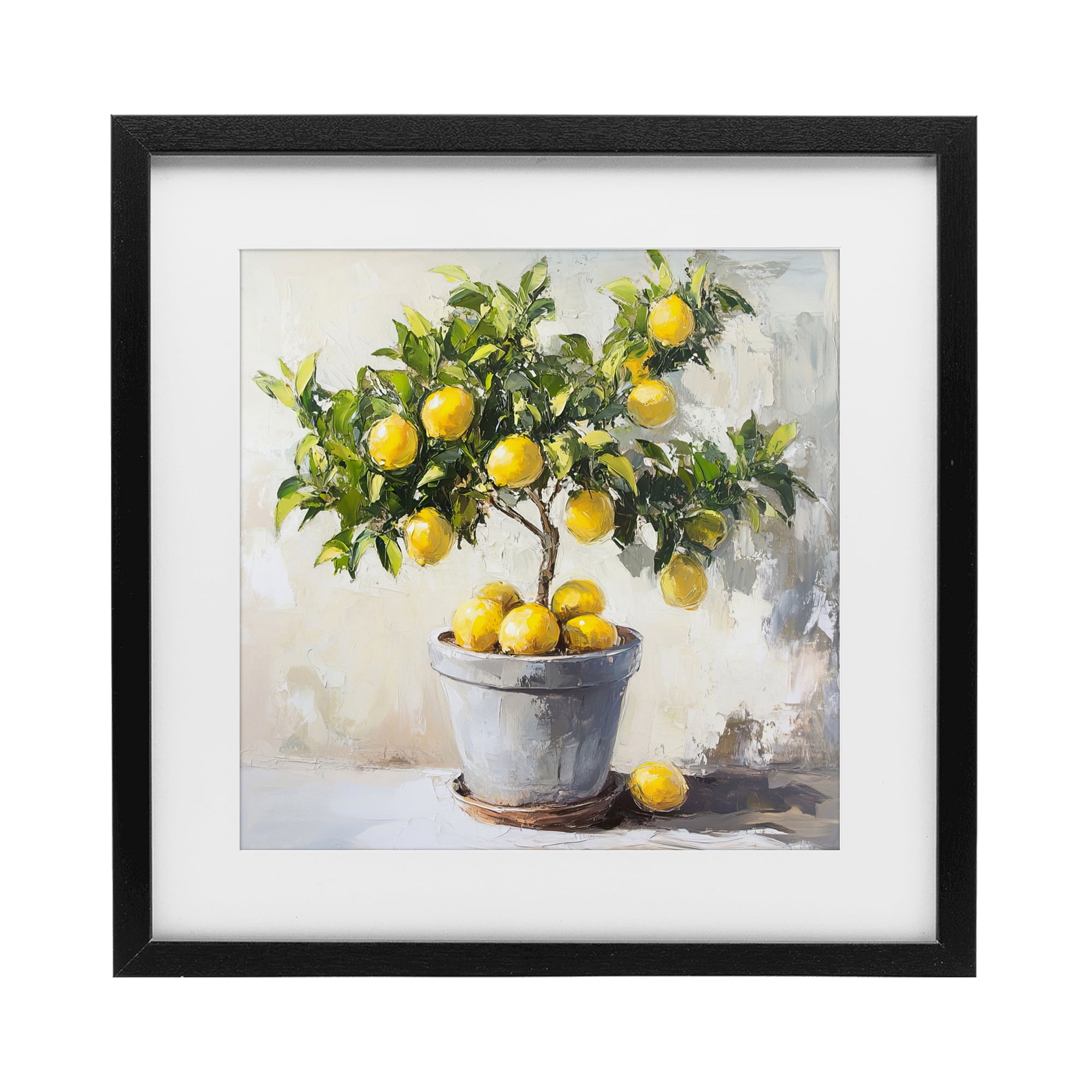 Stupell Industries Falling Lemon Tree Black Framed Print Under Glass, design by Tina LeCour