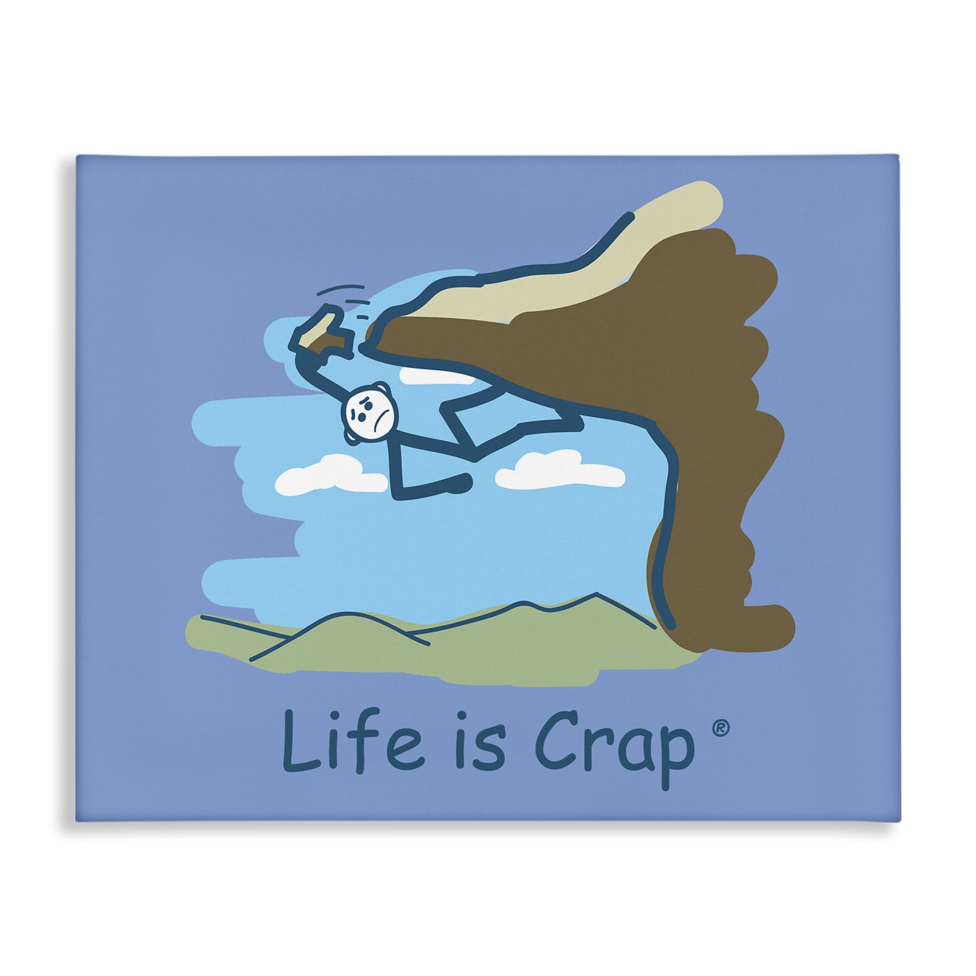 Stupell Industries Falling Rock Climber Novelty & Humor Painting Wrapped Canvas Art Print Wall Art, 30 x 24