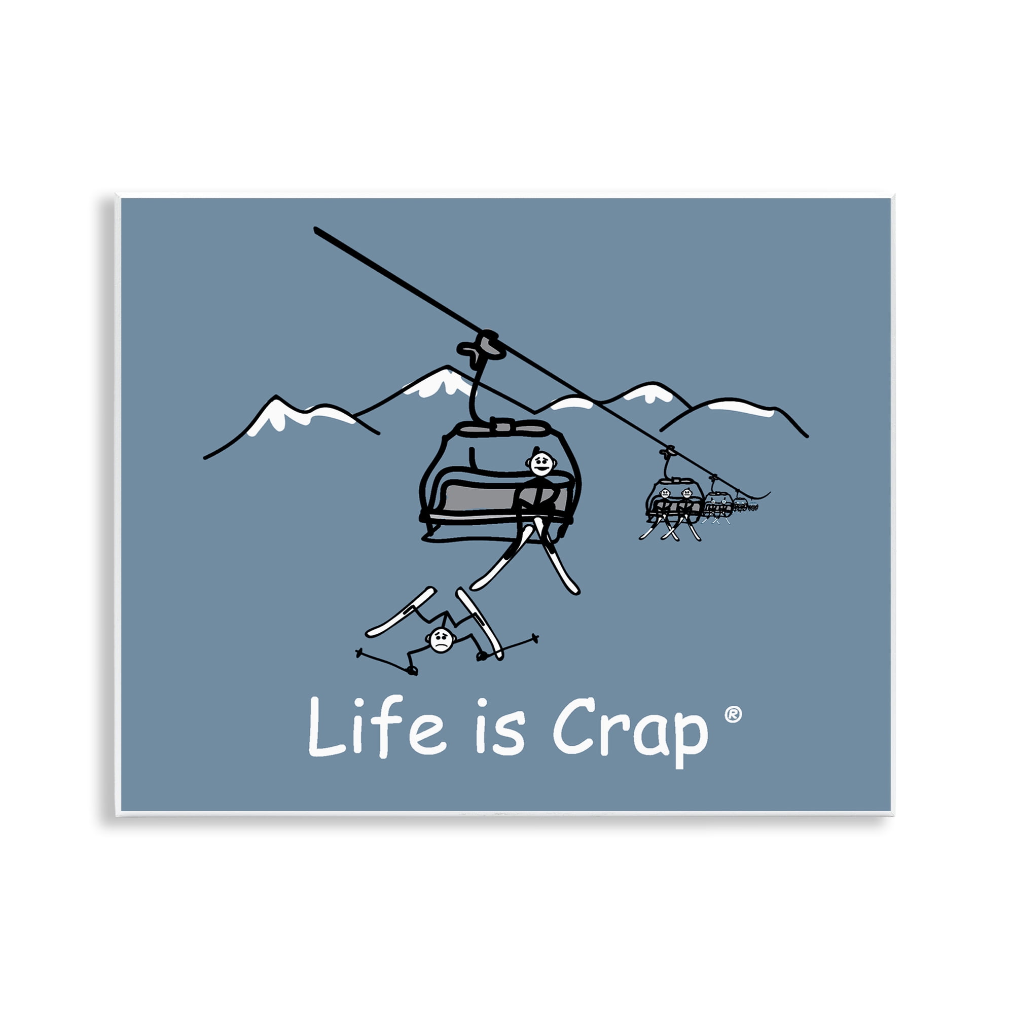 Stupell Industries Falling Ski Lift Novelty & Humor Painting Unframed Art Print Wall Art, 14 x 11