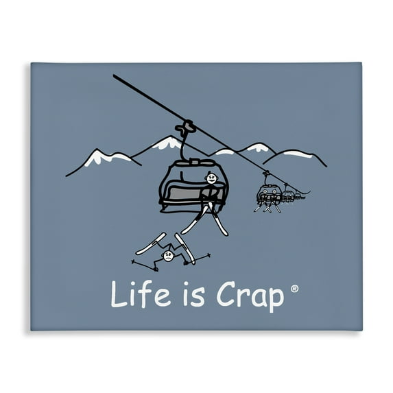 Stupell Industries Falling Ski Lift Novelty & Humor Painting Wrapped Canvas Art Print Wall Art, 20 x 16