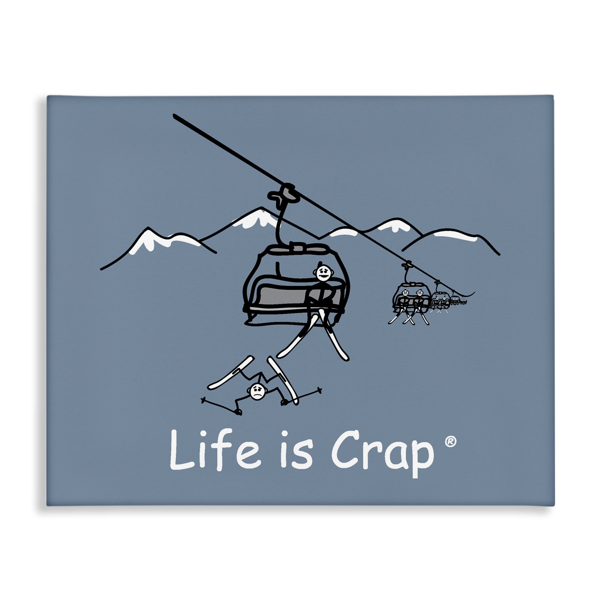 Stupell Industries Falling Ski Lift Novelty & Humor Painting Wrapped Canvas Art Print Wall Art, 30 x 24