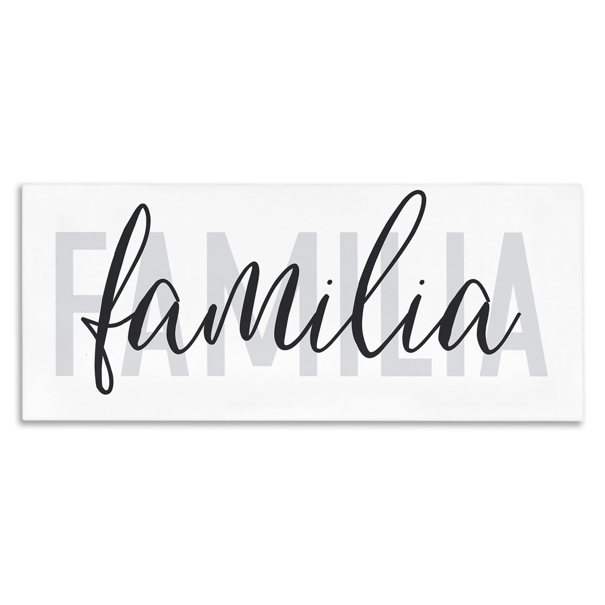 Stupell Industries Familia con Diseño Minimalista Typography and Symbols Painting Wrapped Canvas Art Print Wall Art, 30 x 13