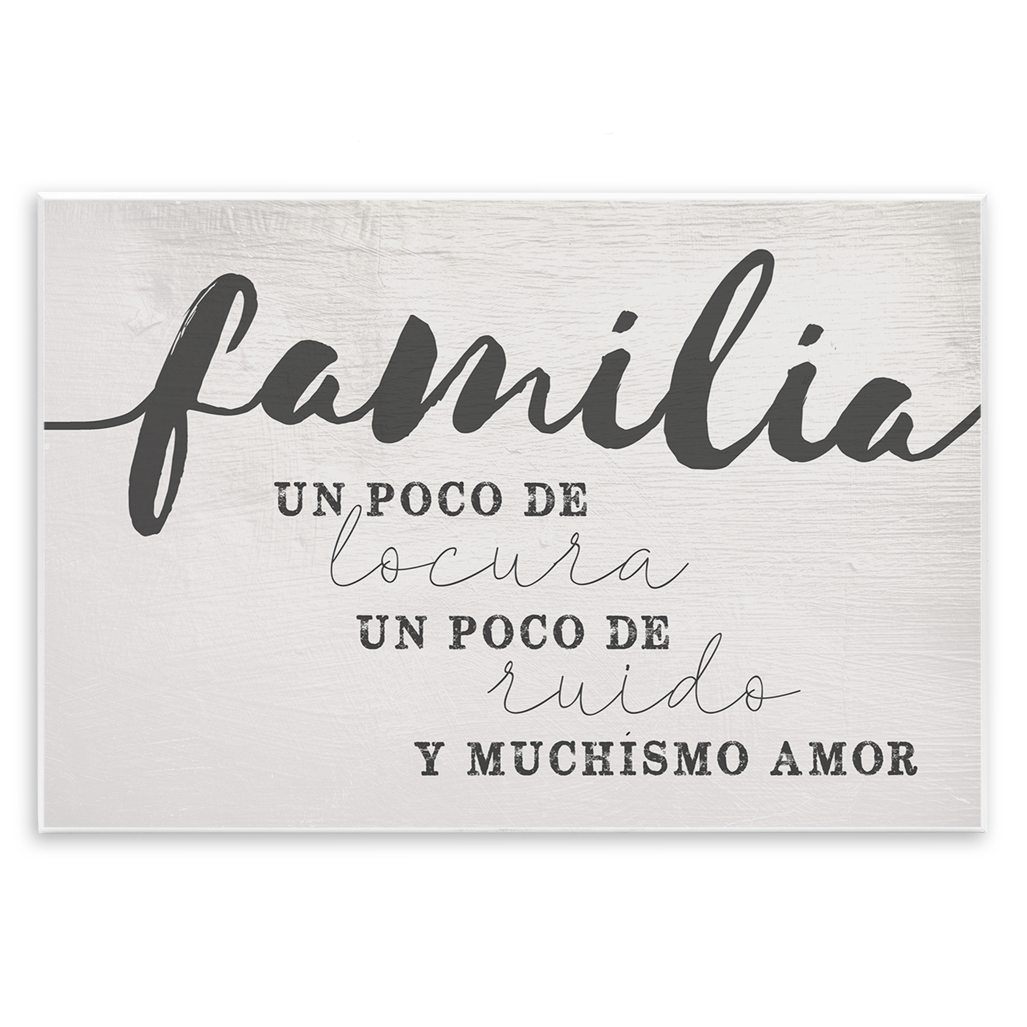 Stupell Industries Familia y Muchísimo Amor Inspirational Quotes & Sayings Painting Unframed Art Print Wall Art, 15 x 10