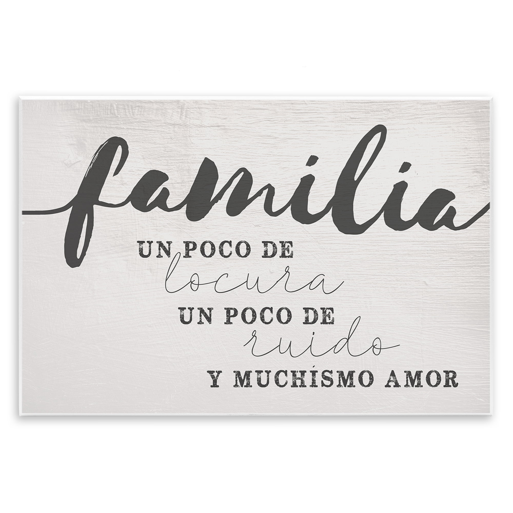 Stupell Industries Familia y Muchísimo Amor Inspirational Quotes & Sayings Painting Unframed Art Print Wall Art, 19 x 13