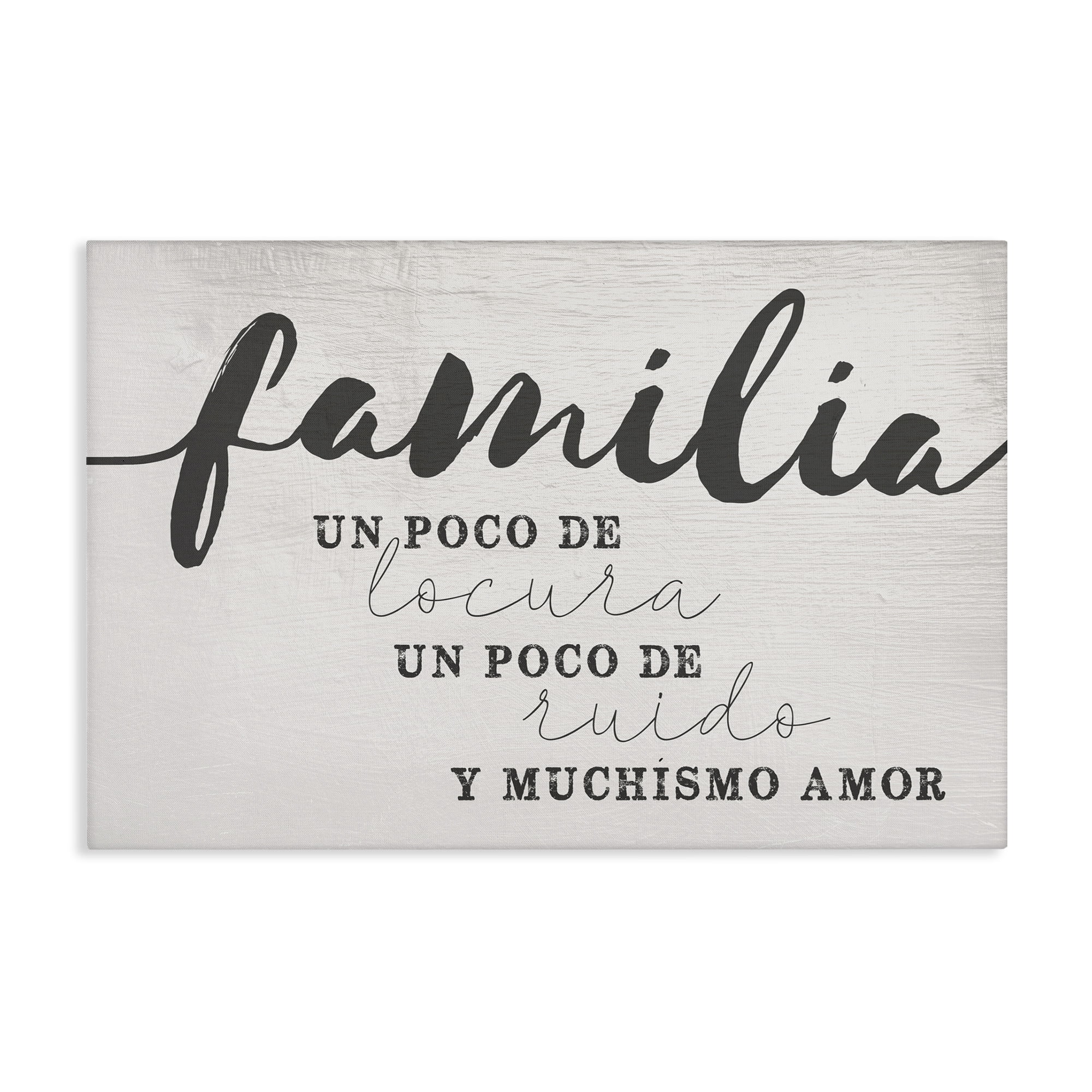 Stupell Industries Familia y Muchísimo Amor Inspirational Quotes & Sayings Painting Wrapped Canvas Art Print Wall Art, 36 x 24
