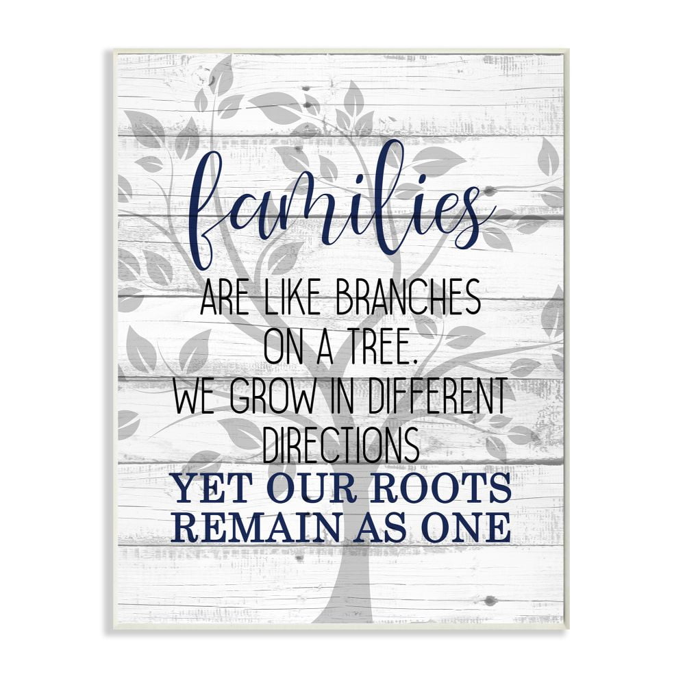 Stupell Industries Family Branches and Roots Phrase Tree Growth Inspiration Graphic Art Unframed Art Print Wall Art, 13x19, by Kim Allen
