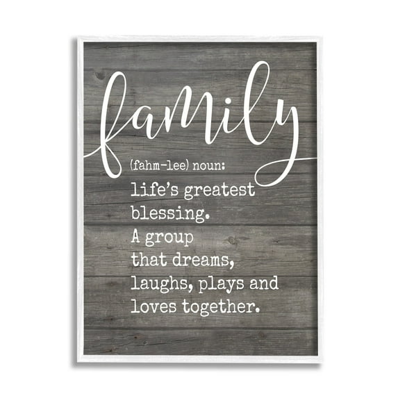 Stupell Industries Family Definition Planked, 24 x 30,Design by Lettered and Lined