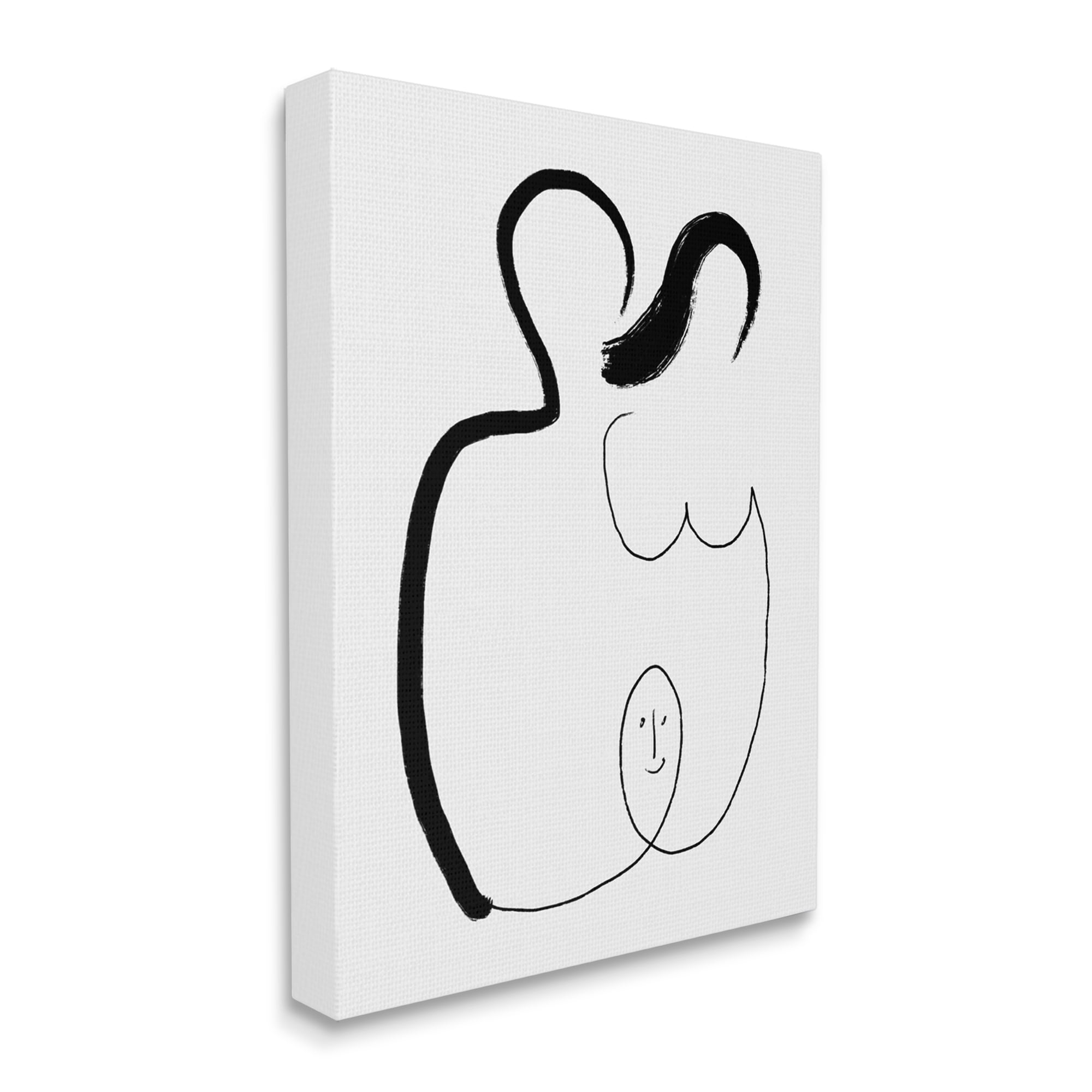 Stupell Industries Family Embrace Abstraction Modern Minimal Line Movement Abstract Painting Gallery Wrapped Canvas Print Wall Art, 36 x 48