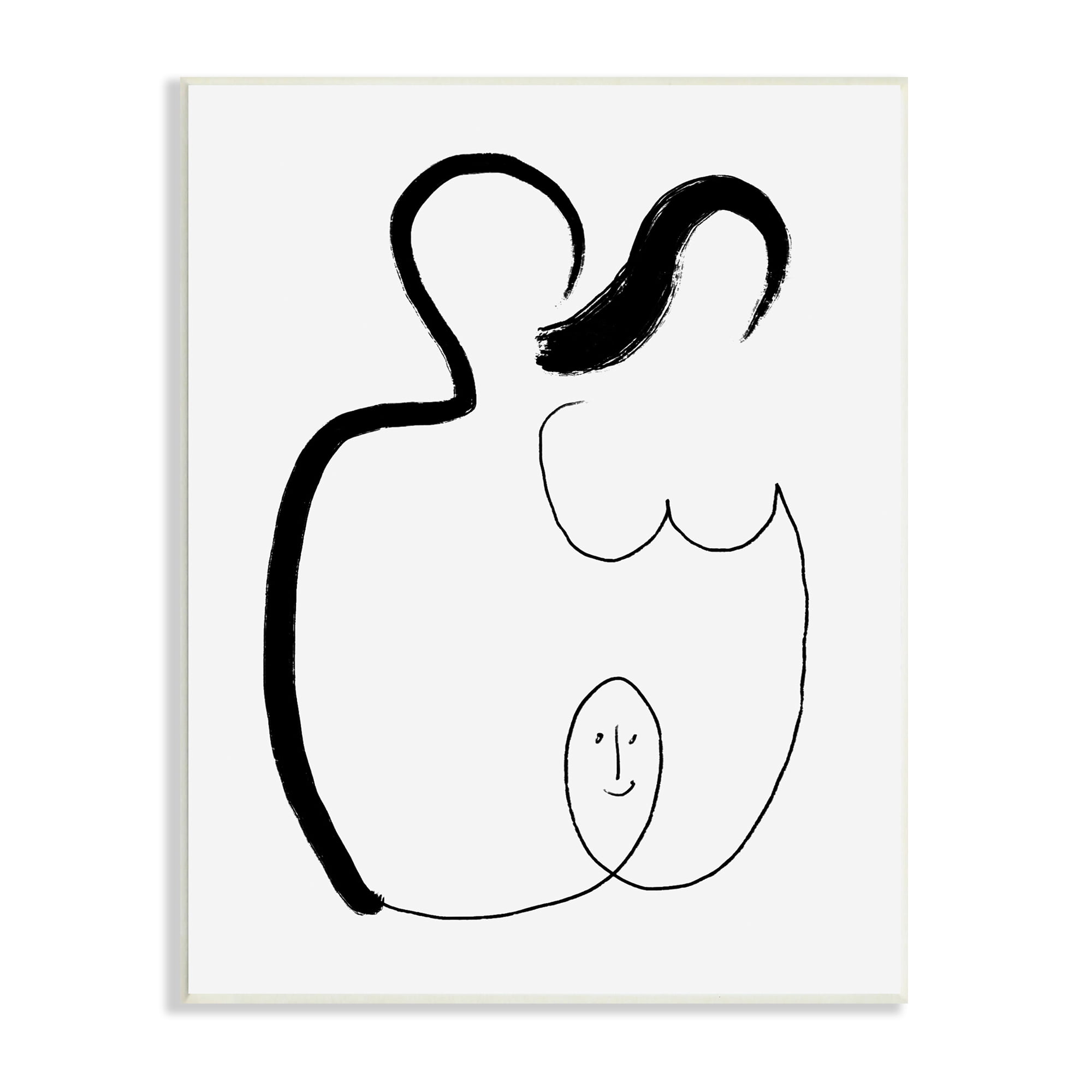 Stupell Industries Family Embrace Abstraction Modern Minimal Line Movement Abstract Painting Unframed Art Print Wall Art, 10 x 15