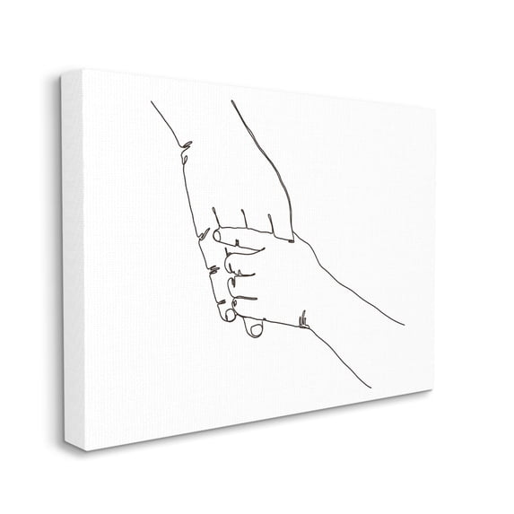 Stupell Industries Family Holding Hands Pose Minimal Linework Canvas Wall Art 24 x 30