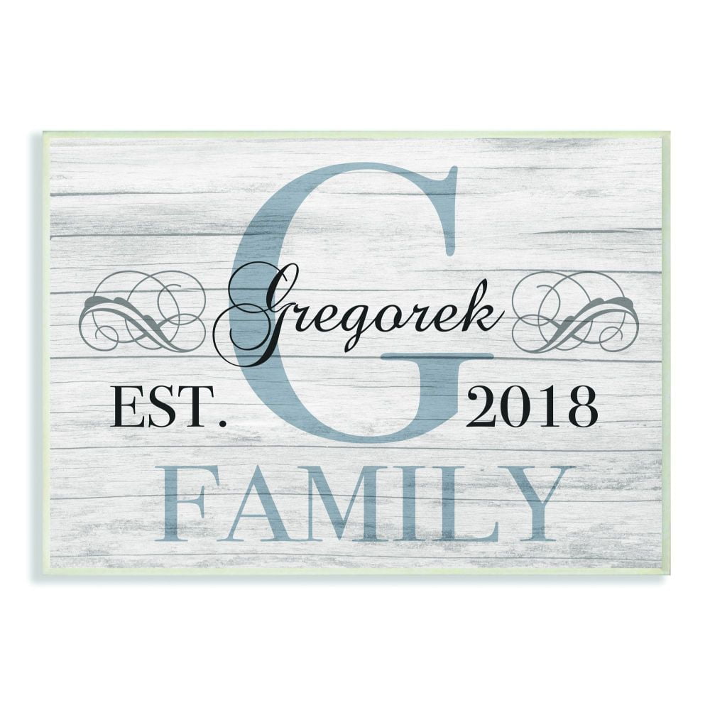 Stupell Industries Family Initial Personalized Home Performing Arts Painting Unframed Art Print Wall Art, 10 x 15