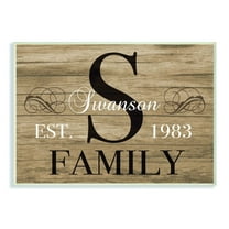 Stupell Industries Family Initial Personalized Home Performing Arts Painting Unframed Art Print Wall Art, 10 x 15