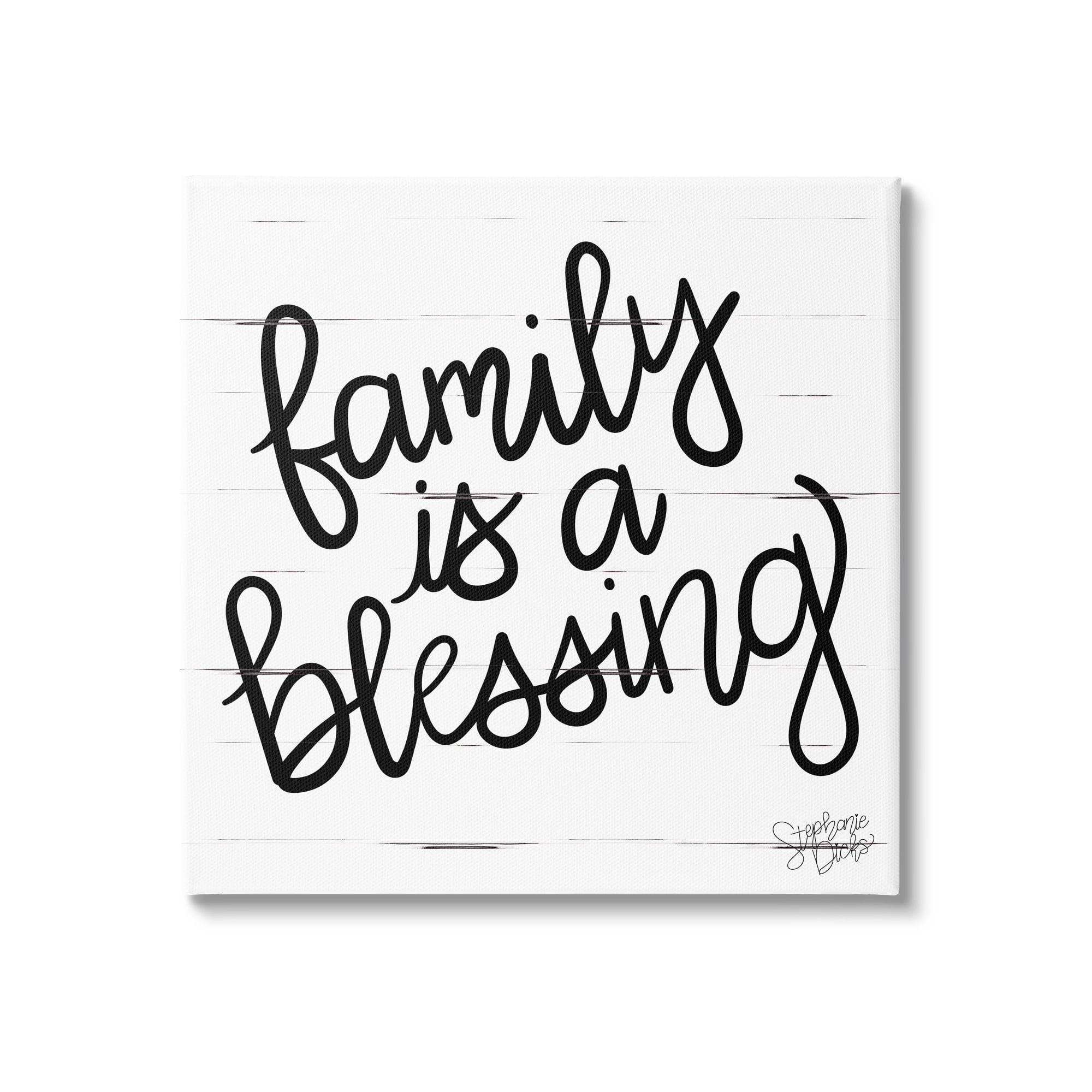 Stupell Industries Family Is Blessing Rustic Minimal Calligraphy Sign, 24 x 24, Design by Stephanie Dicks