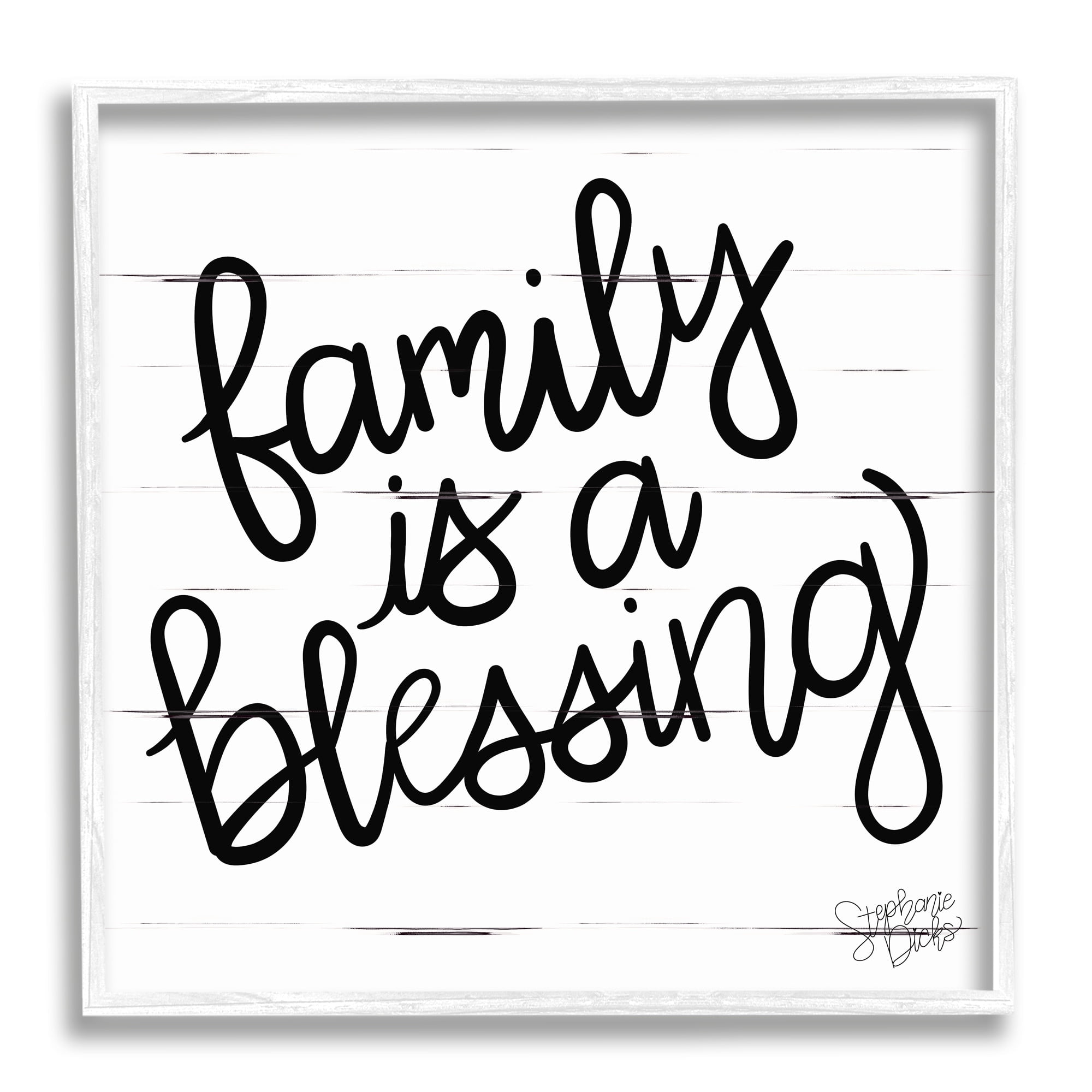 Stupell Industries Family Is Blessing Rustic Minimal Calligraphy Sign, 24 x 24, Design by Stephanie Dicks