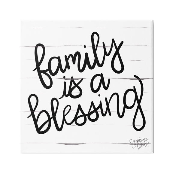Stupell Industries Family Is Blessing Rustic Minimal Calligraphy Sign, 30 x 30, Design by Stephanie Dicks