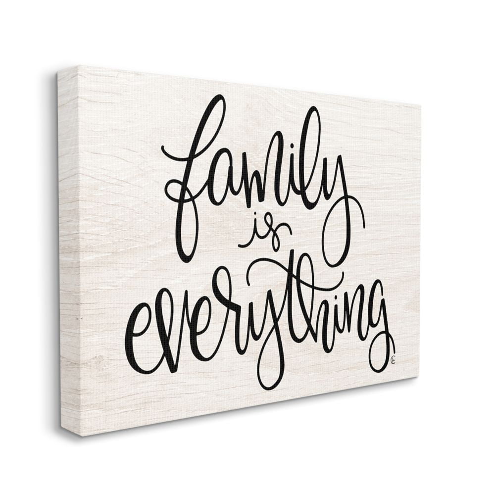 Stupell Industries Family Is Everything Rustic Quote Farm Home Sign Canvas Wall Art Design by Fearfully Made Creations
