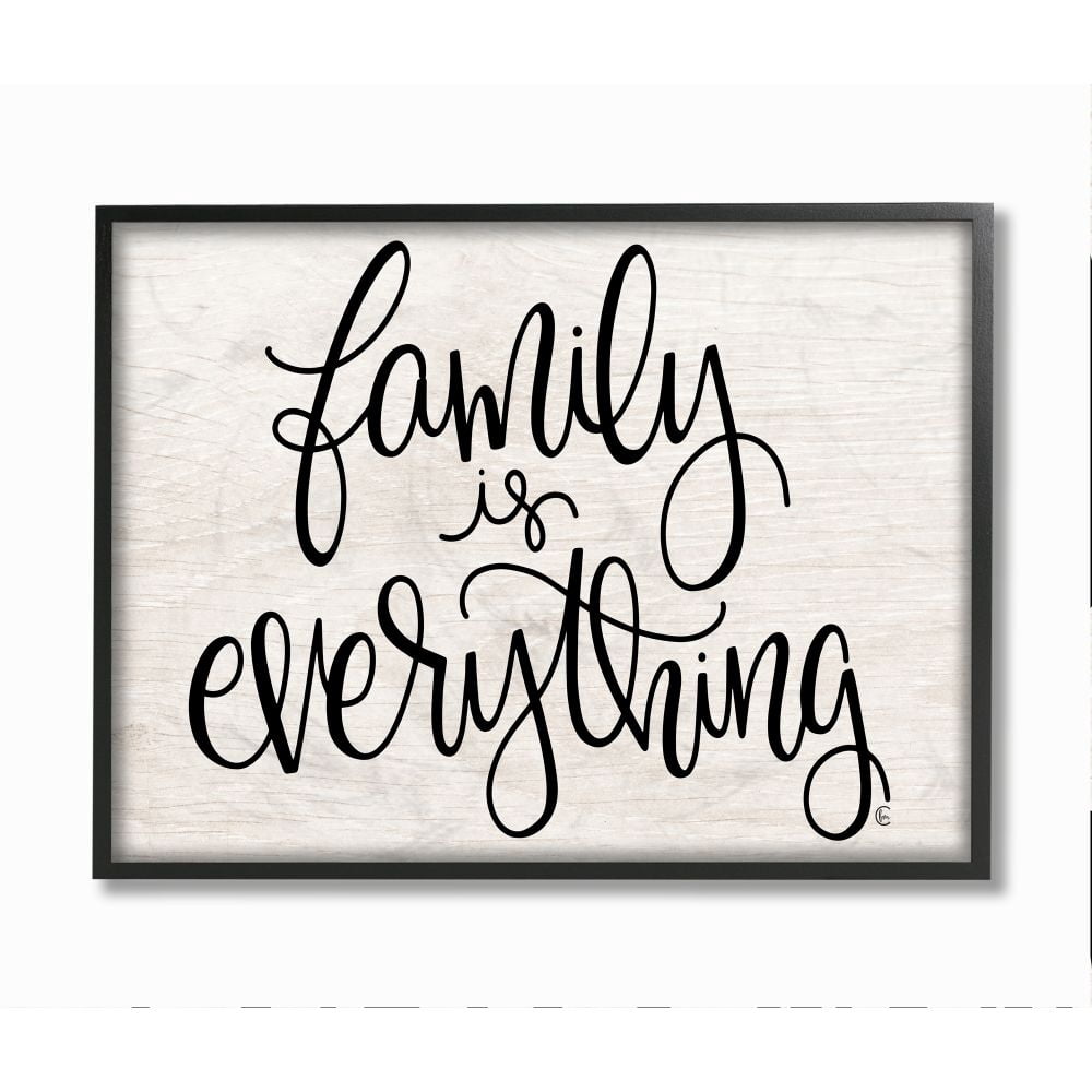 Stupell Industries Family Is Everything Rustic Quote Farm Home Sign Framed Wall Art Design by Fearfully Made Creations