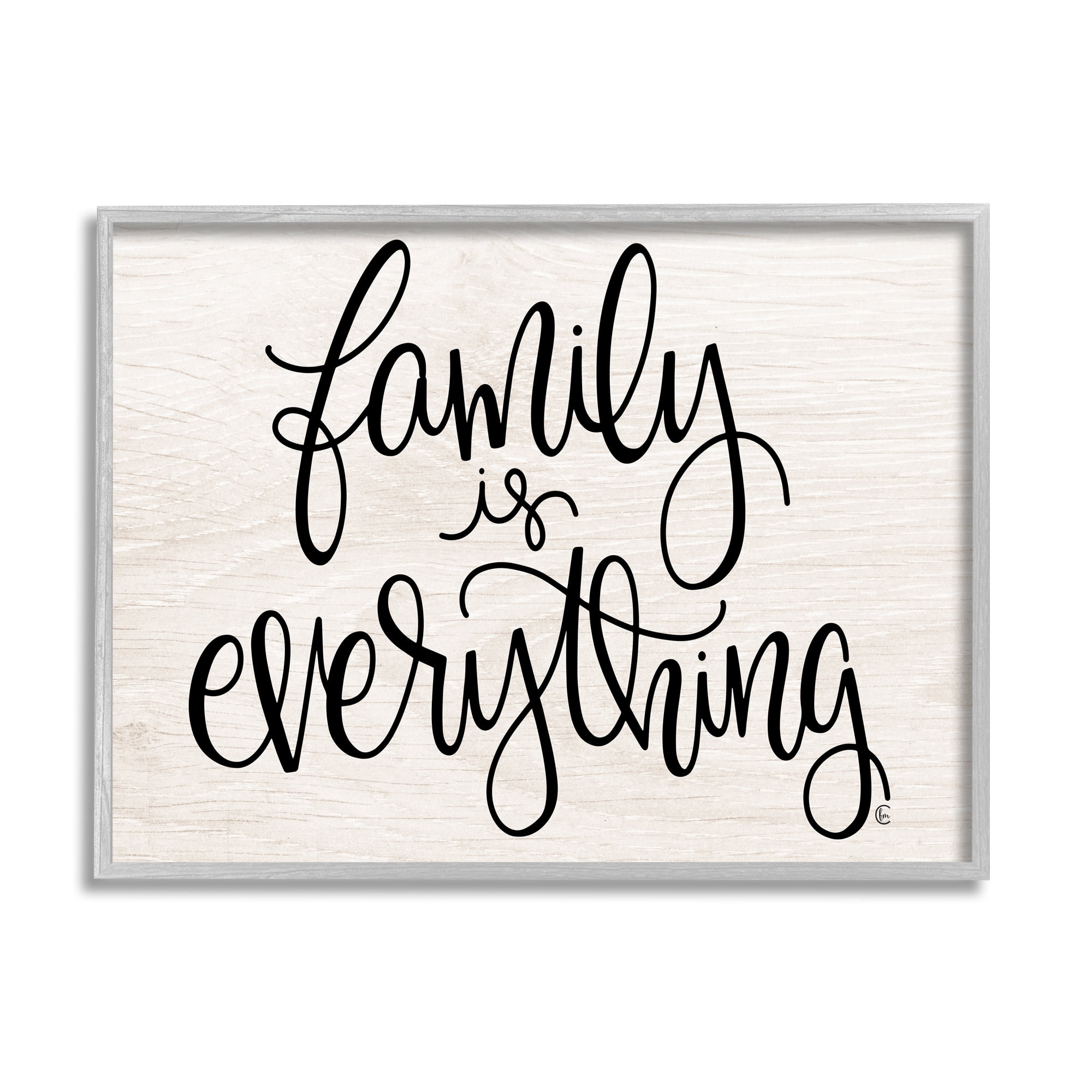 Stupell Industries Family Is Everything Rustic Quote Farm Home Sign Graphic Art Framed Art Print Wall Art, 30x24, By Fearfully Made Creations