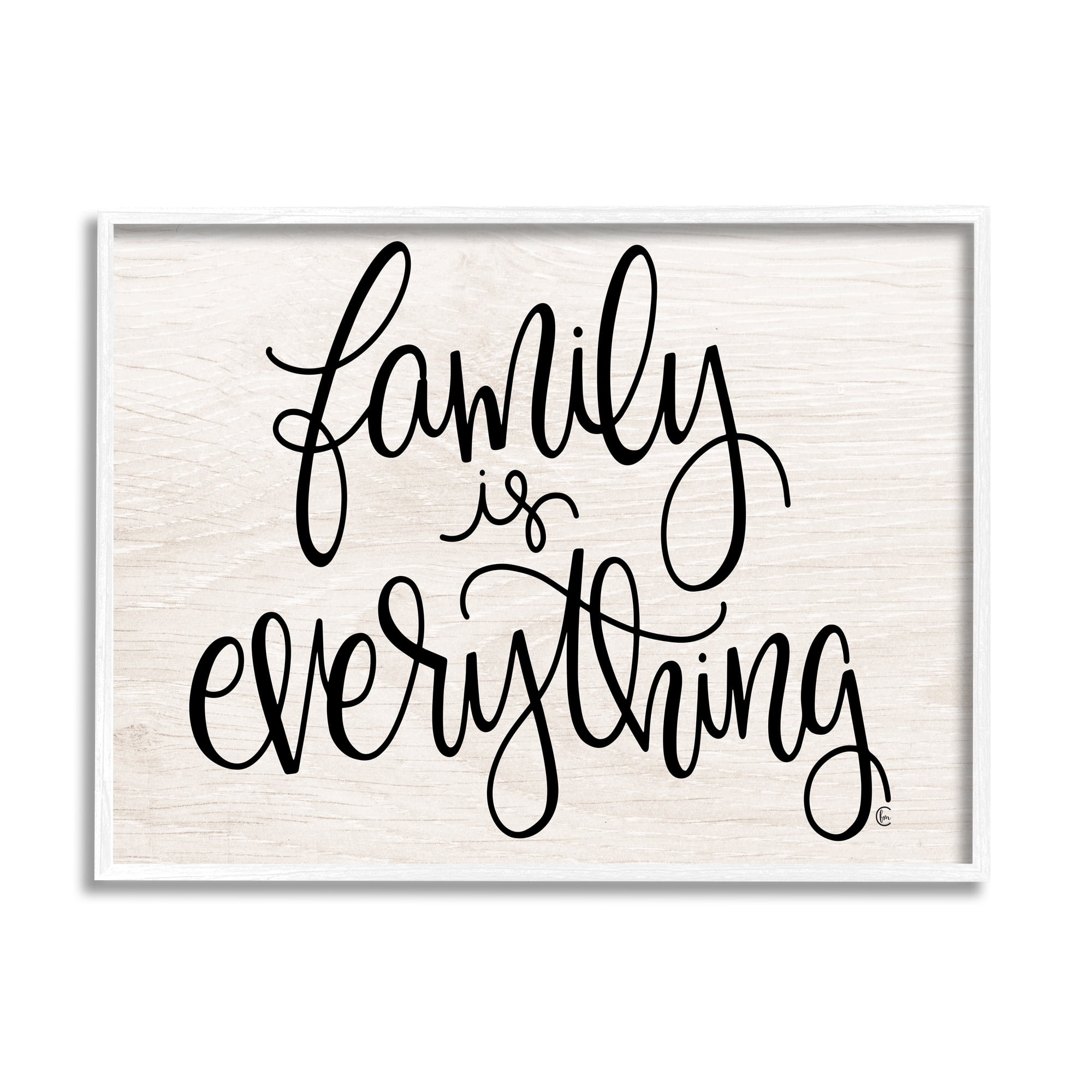Stupell Industries Family Is Everything Rustic Quote Farm Home Sign Graphic Art Framed Art Print Wall Art, 30x24, By Fearfully Made Creations